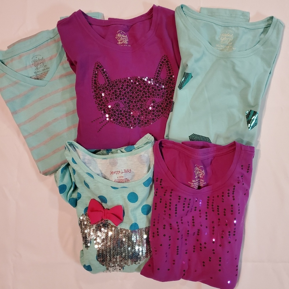 Bundle of 5 Girls BNWOT Long Sleeve Shirts